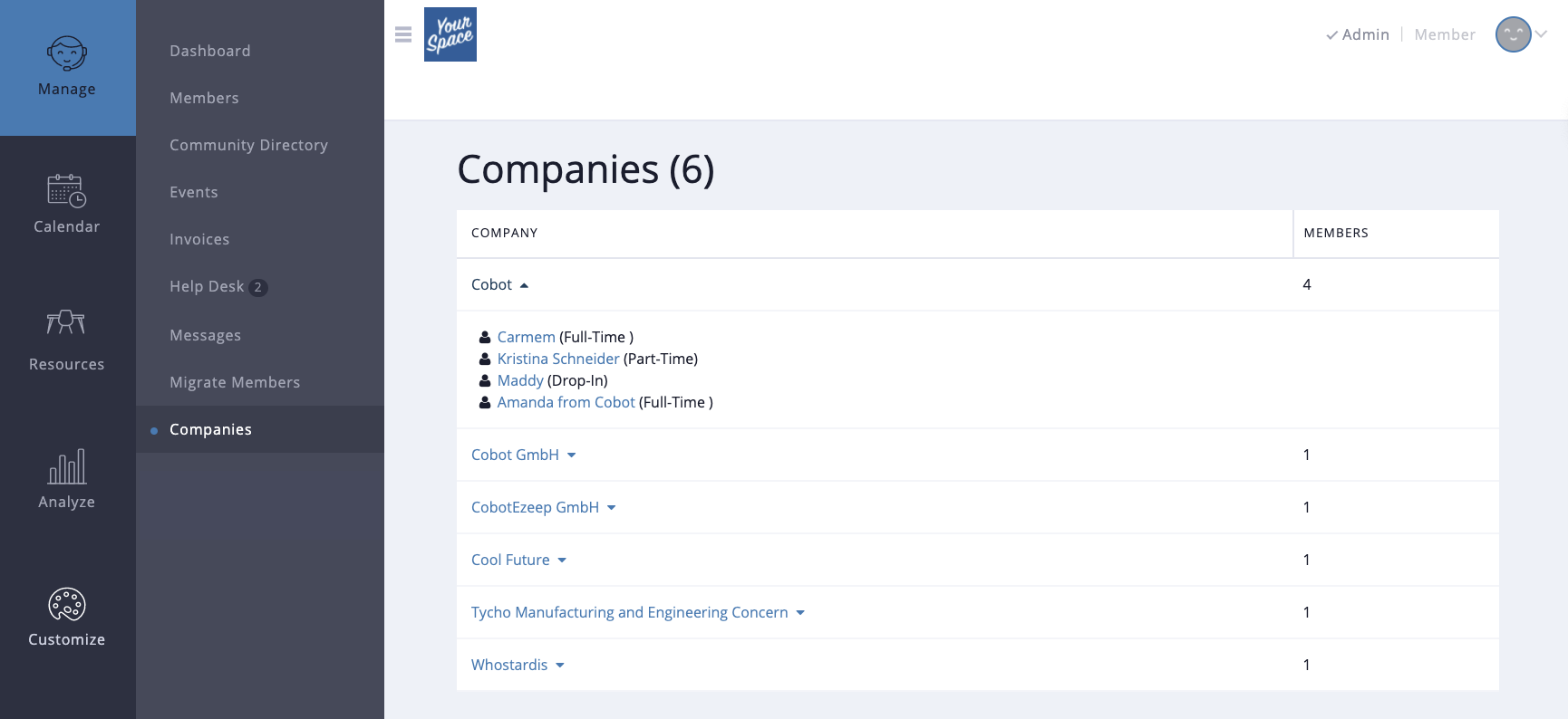 Keeping track of companies and the members that are part of them is helpful if you have nested team payments. Give your admins an overview with the Companies Add-on.