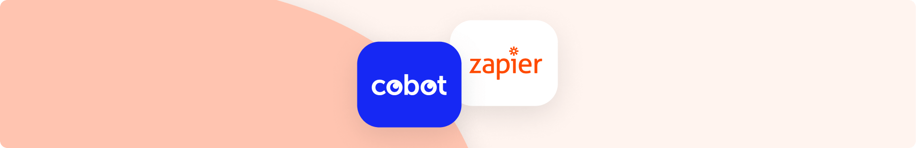 Cobot and Zapier's logos on a simple background.