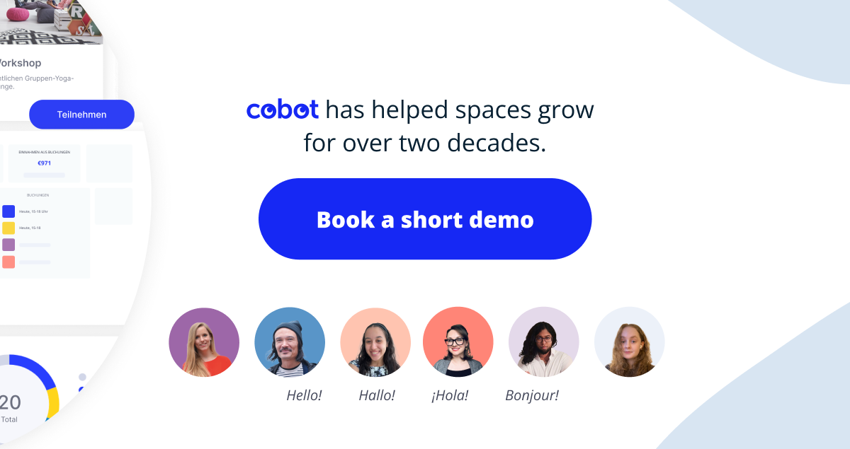 Button for booking a demo with Cobot.