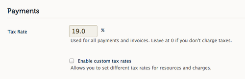 Enable custom tax rates