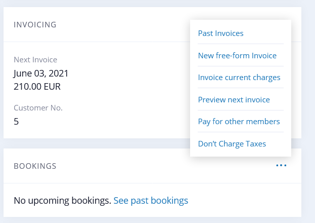 Booking cancellation periods, invoice previews, invoice numbers