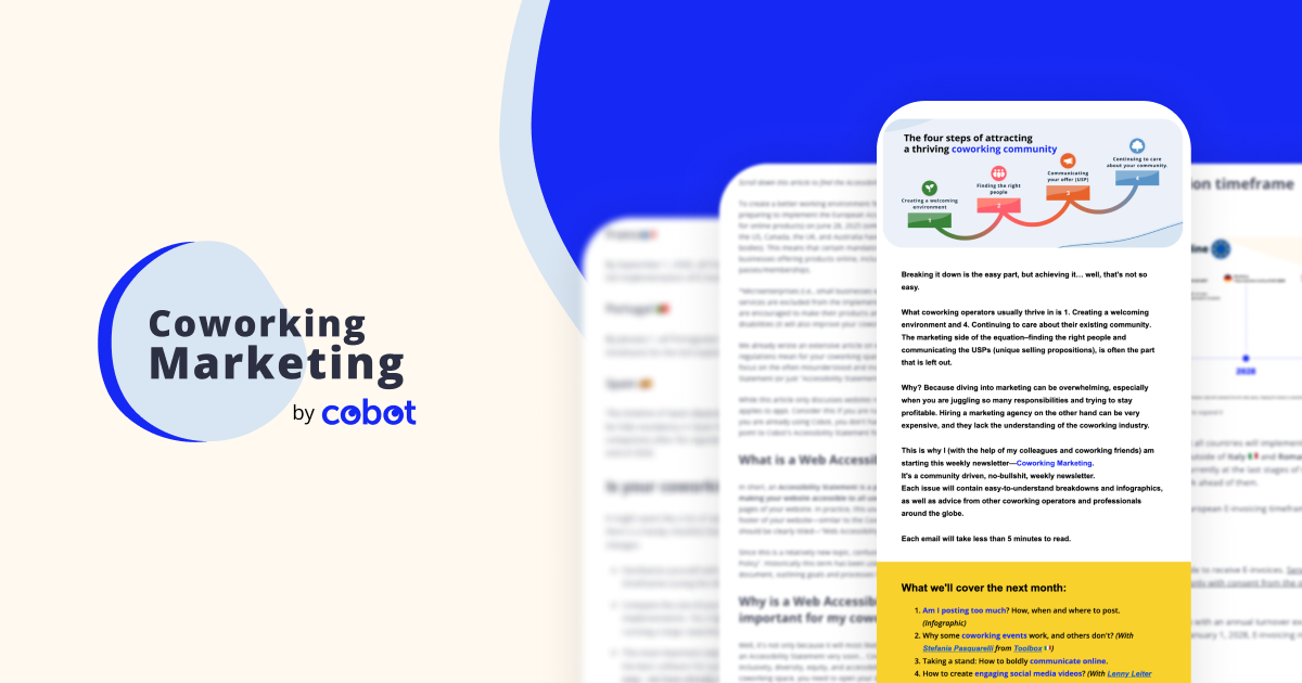 Our New Weekly Newsletter - Coworking Marketing by Cobot